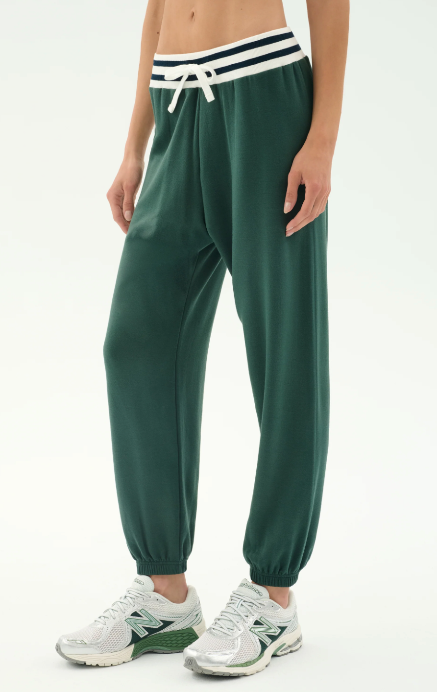 Andie Oversized Fleece Sweatpant W/ Stripe