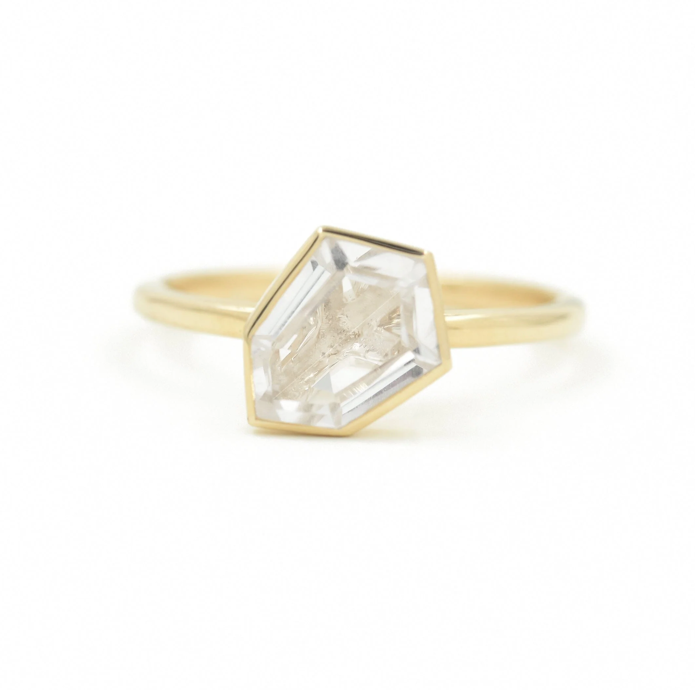 White Topaz Shield Jollie Ring