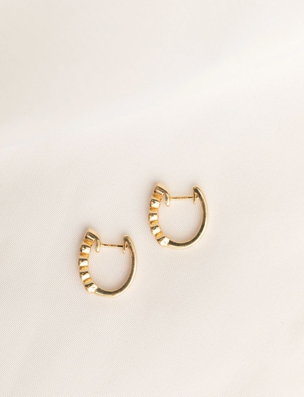 Diamond Bezel Huggie Hoops