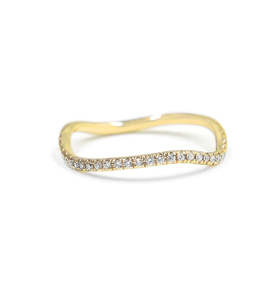 White Diamond Wave Ring