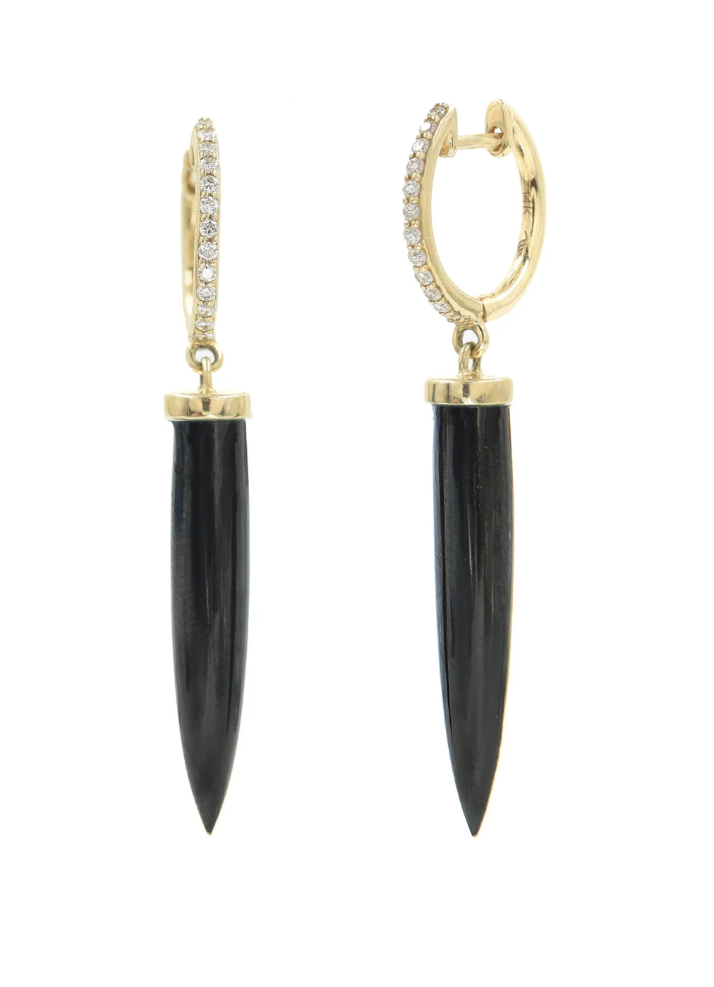 Aphrodite Diamond & Black Spinel Hoop Earrings