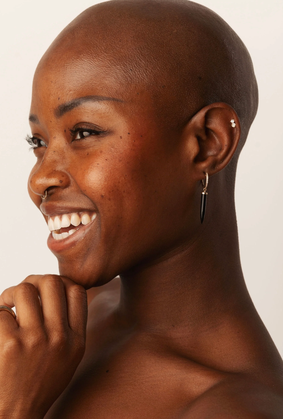 Aphrodite Diamond & Black Spinel Hoop Earrings