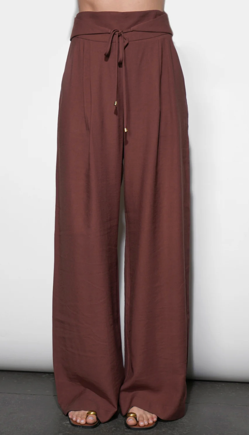 Taryn Waist Tie Detailed Wide Leg Pants