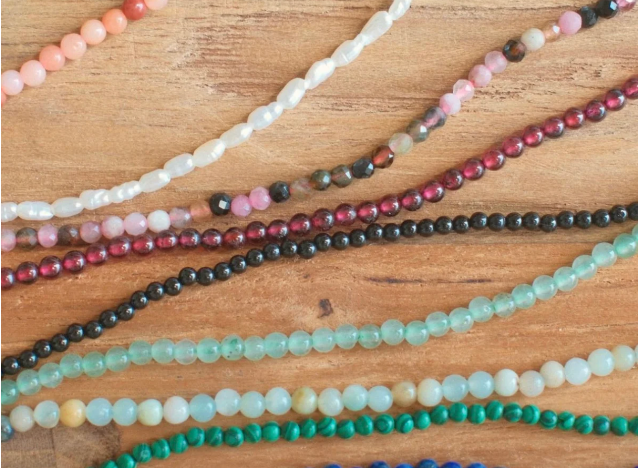 Micro Gemstone Necklace Garnet