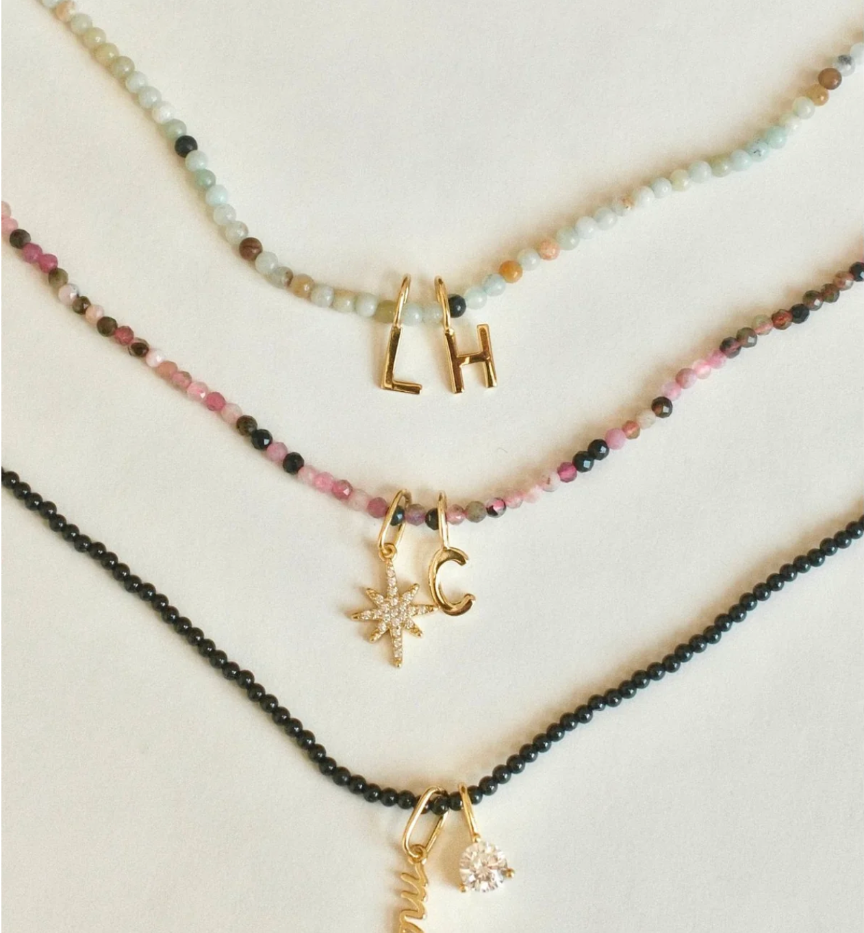 Micro Gemstone Necklace Tourmaline