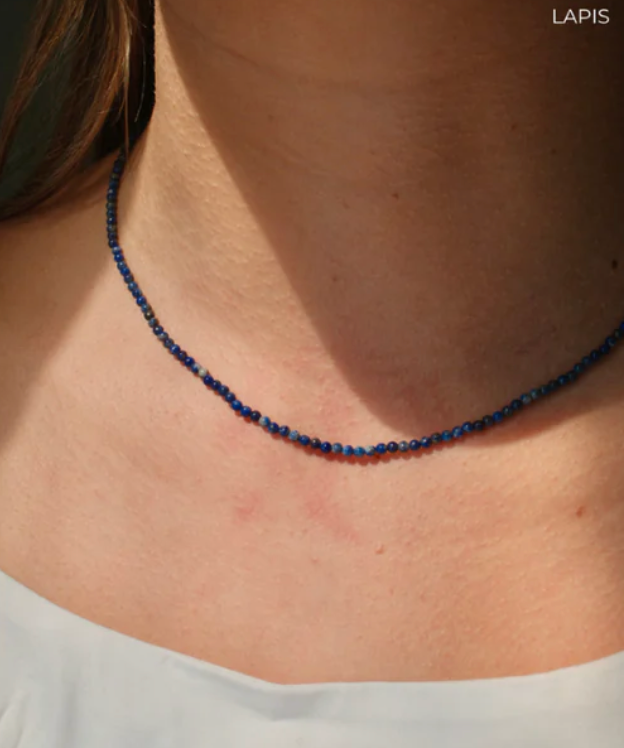 Micro Gemstone Necklace Lapis Lazuli