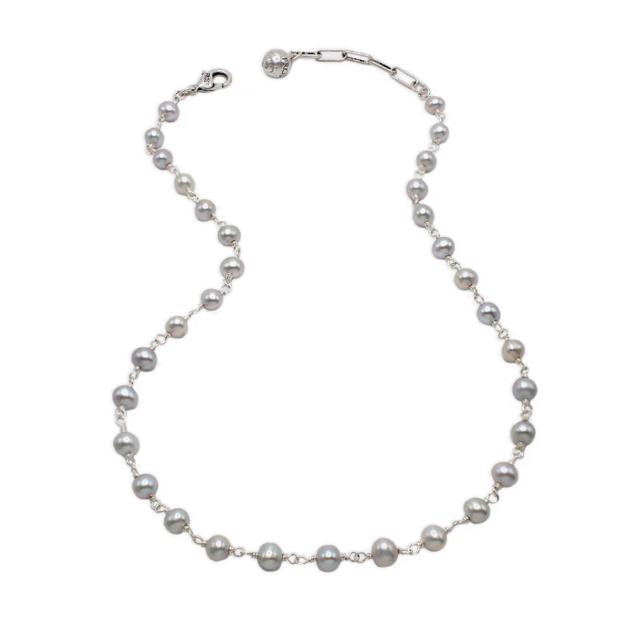 Plaza Wire-Wrapped Freshwater Pearl Necklace Chain Base