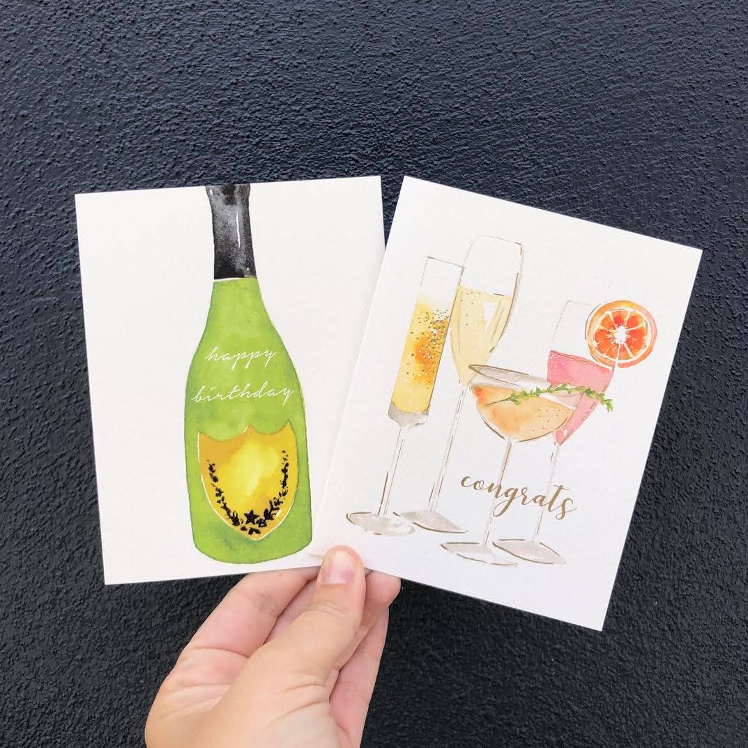 Abigail Jayne Design - Bubbly Congrats Greeting Card | Love Cheers Wedding Card - Detour Boutiques