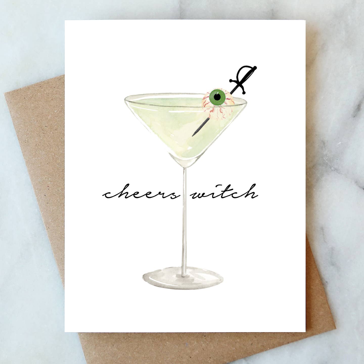 Abigail Jayne Design - Eyeball Martini Halloween Greeting Card | Fall Holiday Card - Detour Boutiques