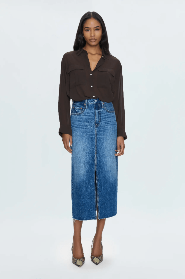Alice Denim Midi Skirt - Detour Boutiques