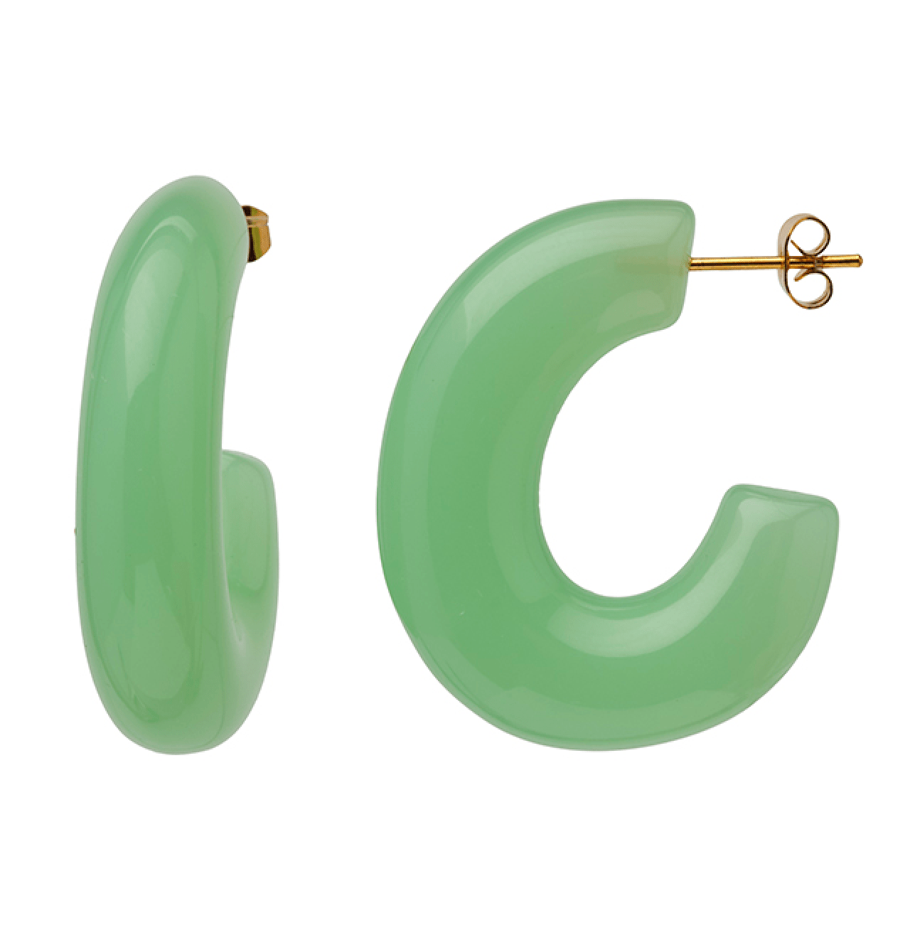 Aqua Resin Hoop Earrings - Detour Boutiques