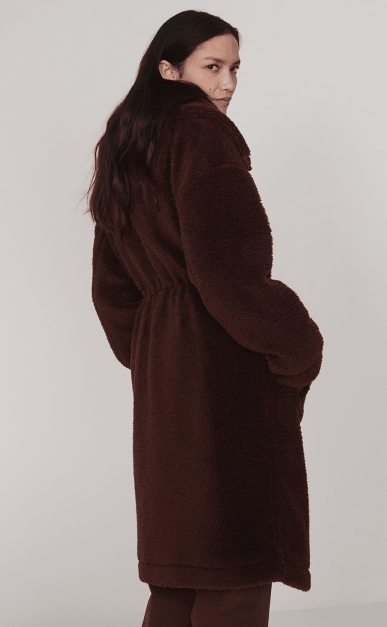 Bennet Long Sherpa Coat - Detour Boutiques
