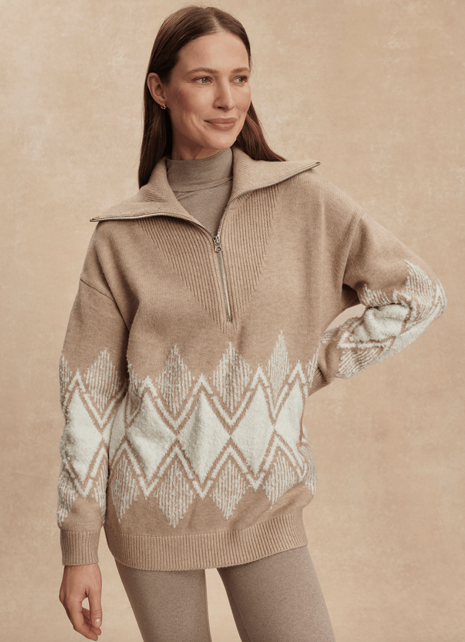 Betty Jacquard Half Zip - Detour Boutiques