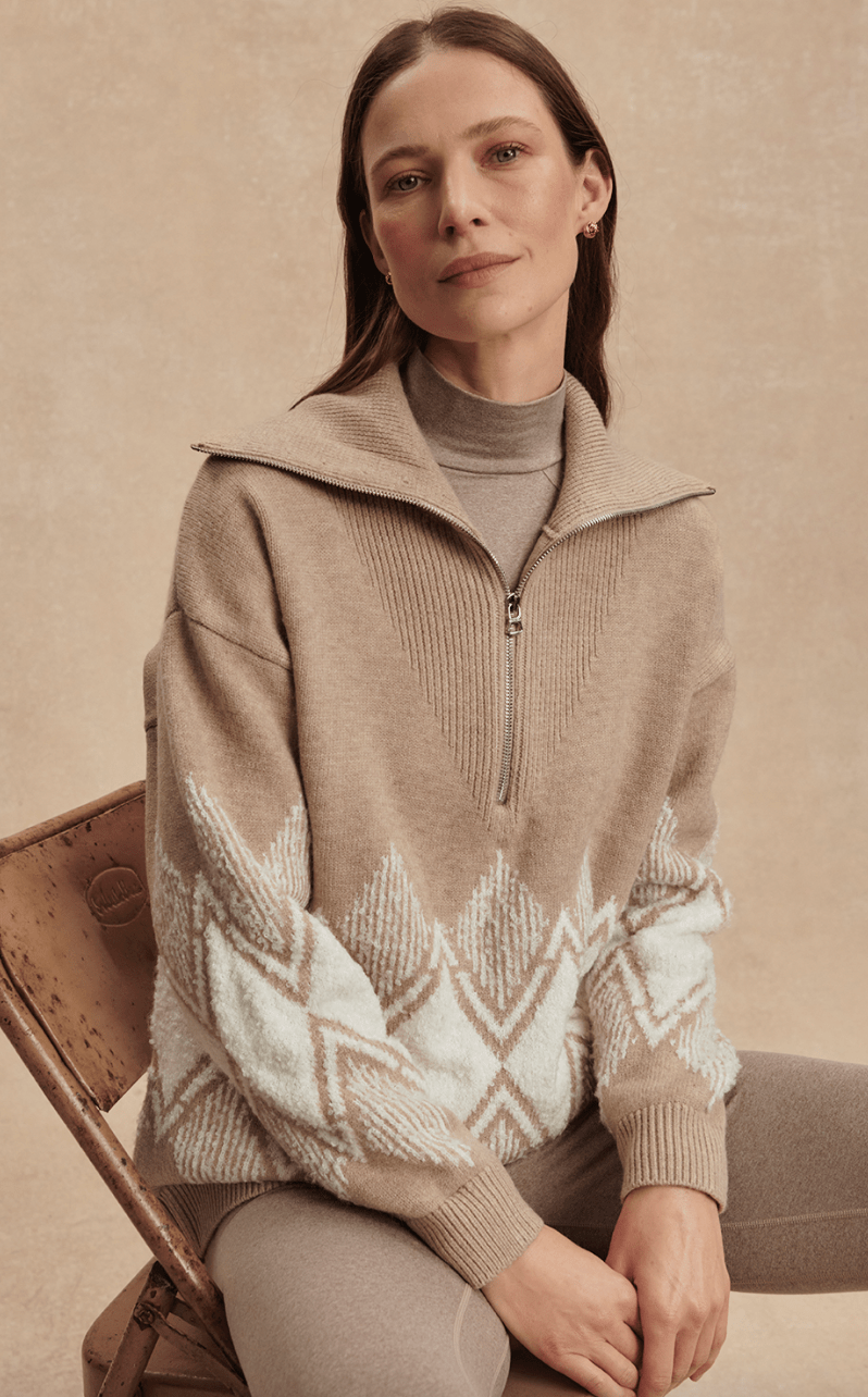 Betty Jacquard Half Zip - Detour Boutiques