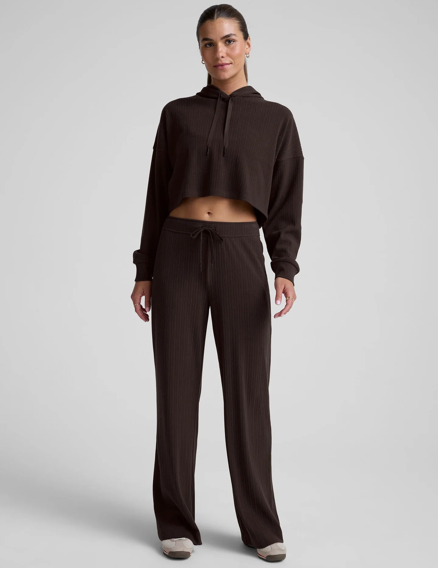 Breathe Easy Ribbed Cropped Hoodie - Detour Boutiques