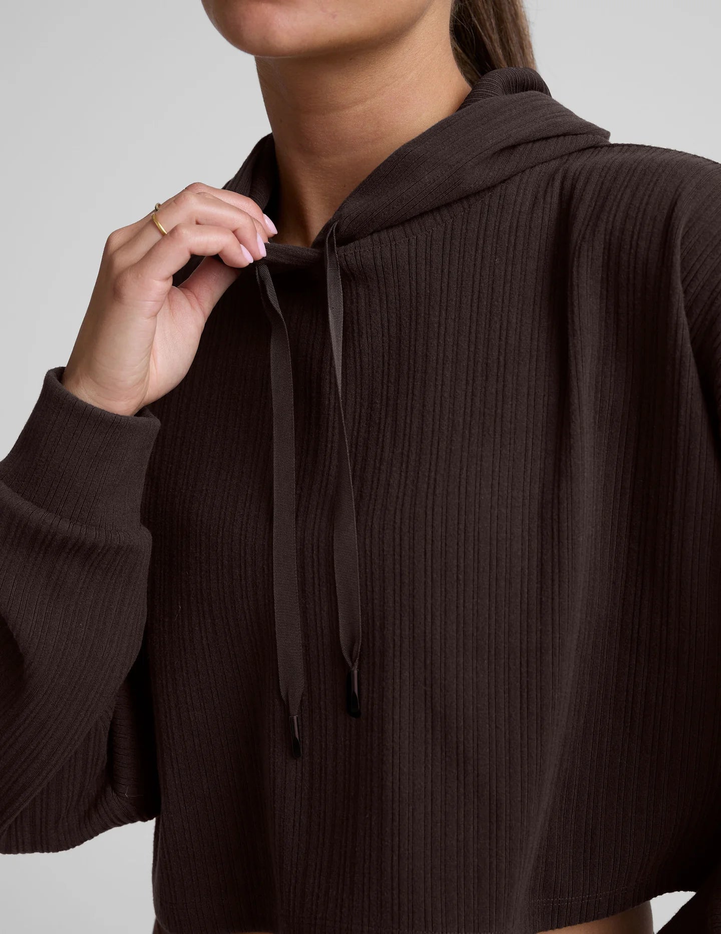 Breathe Easy Ribbed Cropped Hoodie - Detour Boutiques