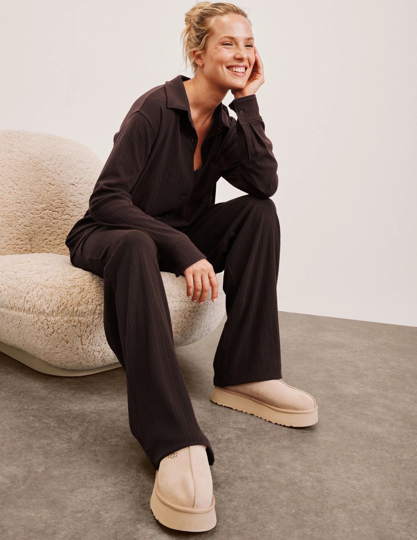 Breathe Easy Ribbed Wide Leg Pant - Detour Boutiques