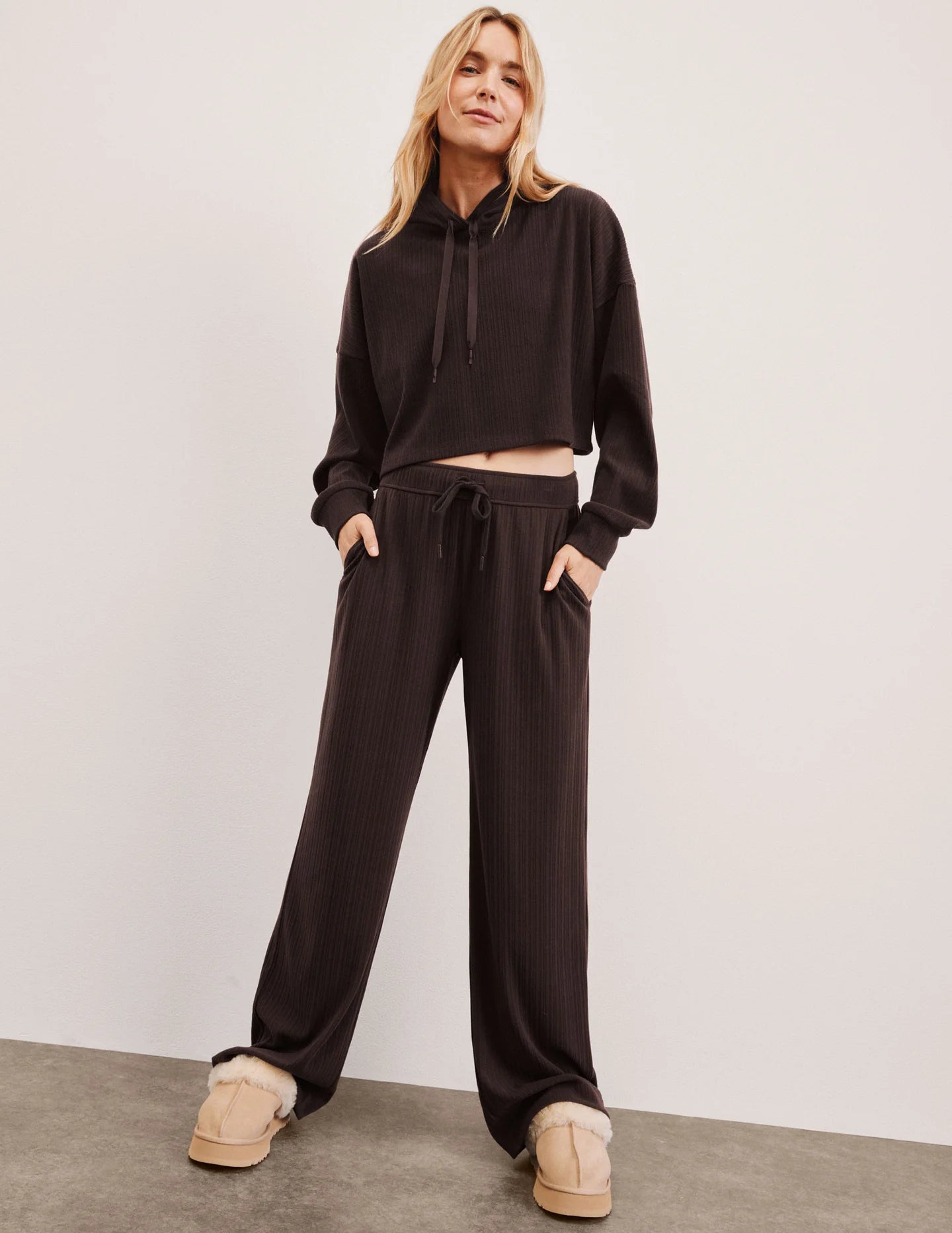 Breathe Easy Ribbed Wide Leg Pant - Detour Boutiques