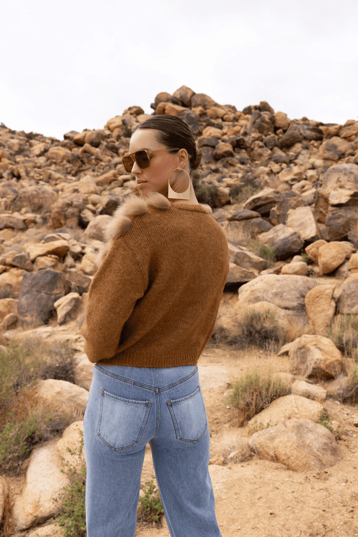 By The Fireside Genuine Fur & Wool Cardigan - Detour Boutiques