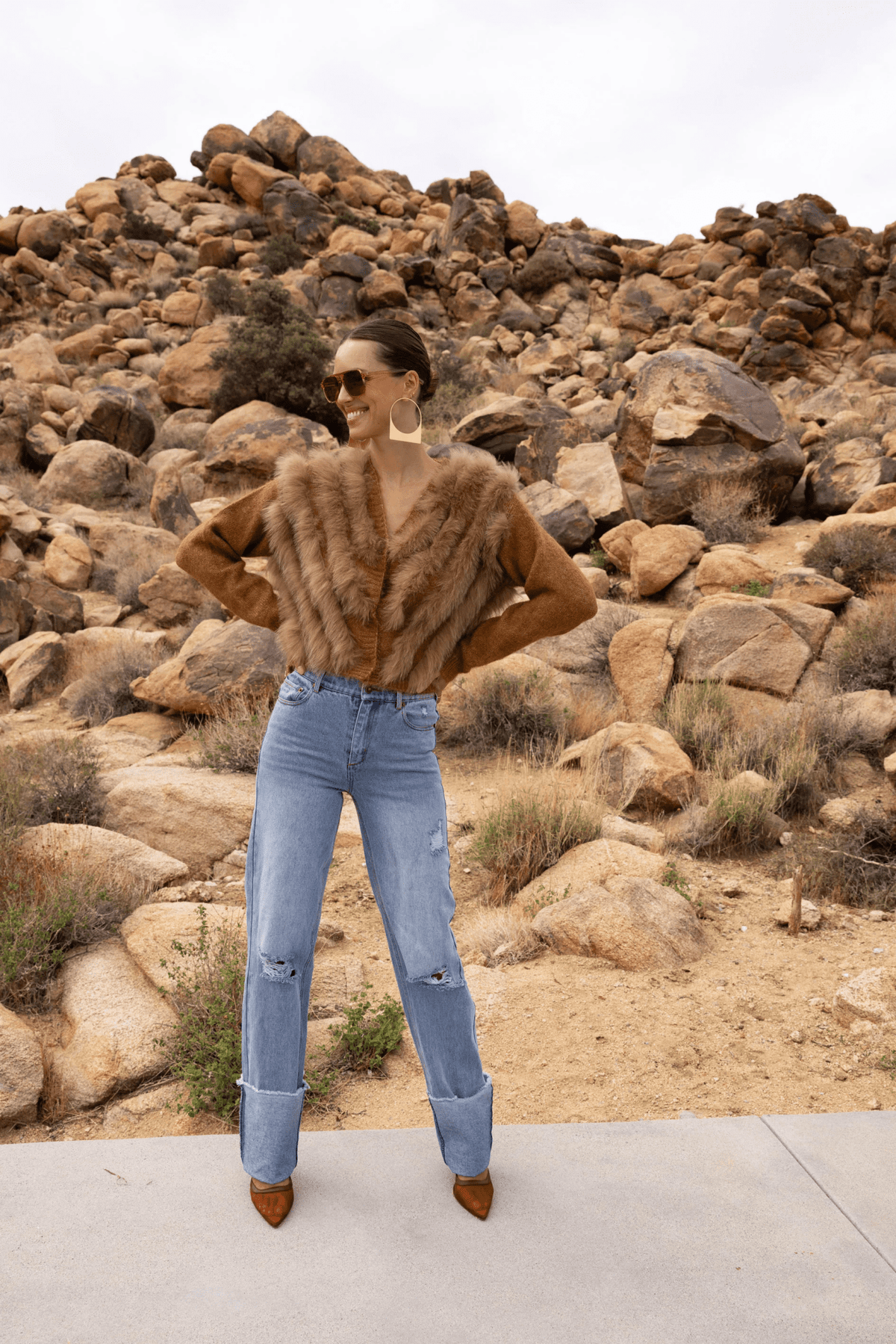 By The Fireside Genuine Fur & Wool Cardigan - Detour Boutiques