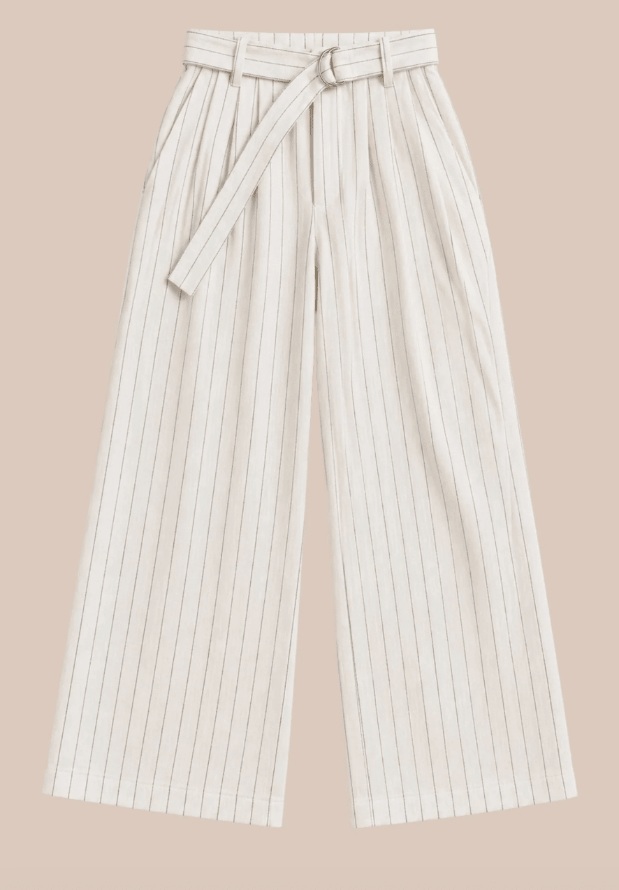 Clarke Striped Belted Pants - Detour Boutiques