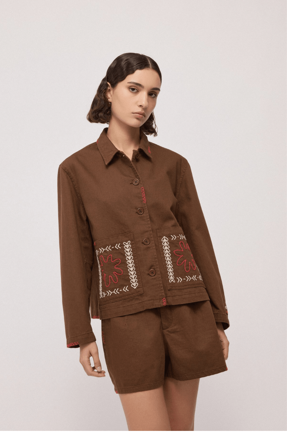 Cotton Embroidered Jacket - Detour Boutiques