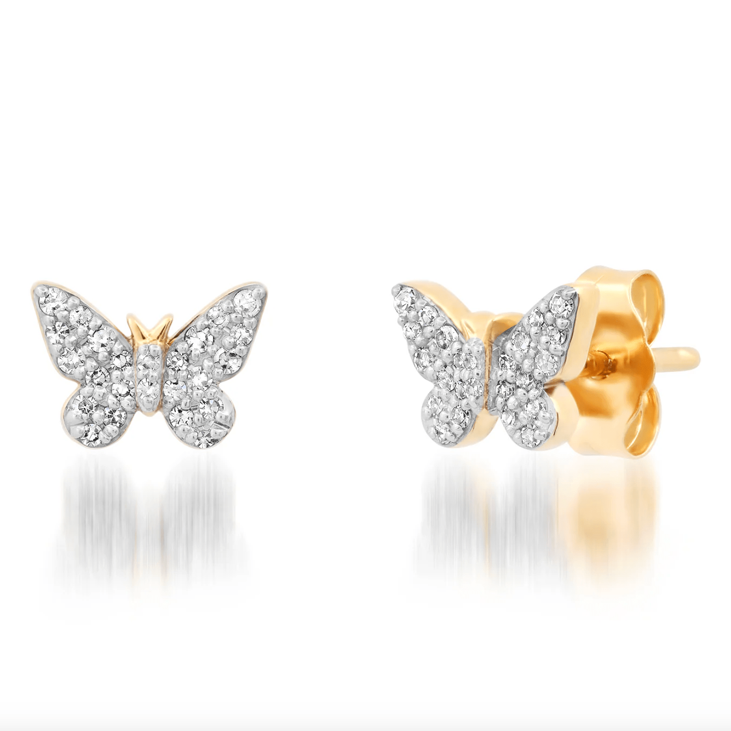 Diamond Butterfly Studs - Detour Boutiques