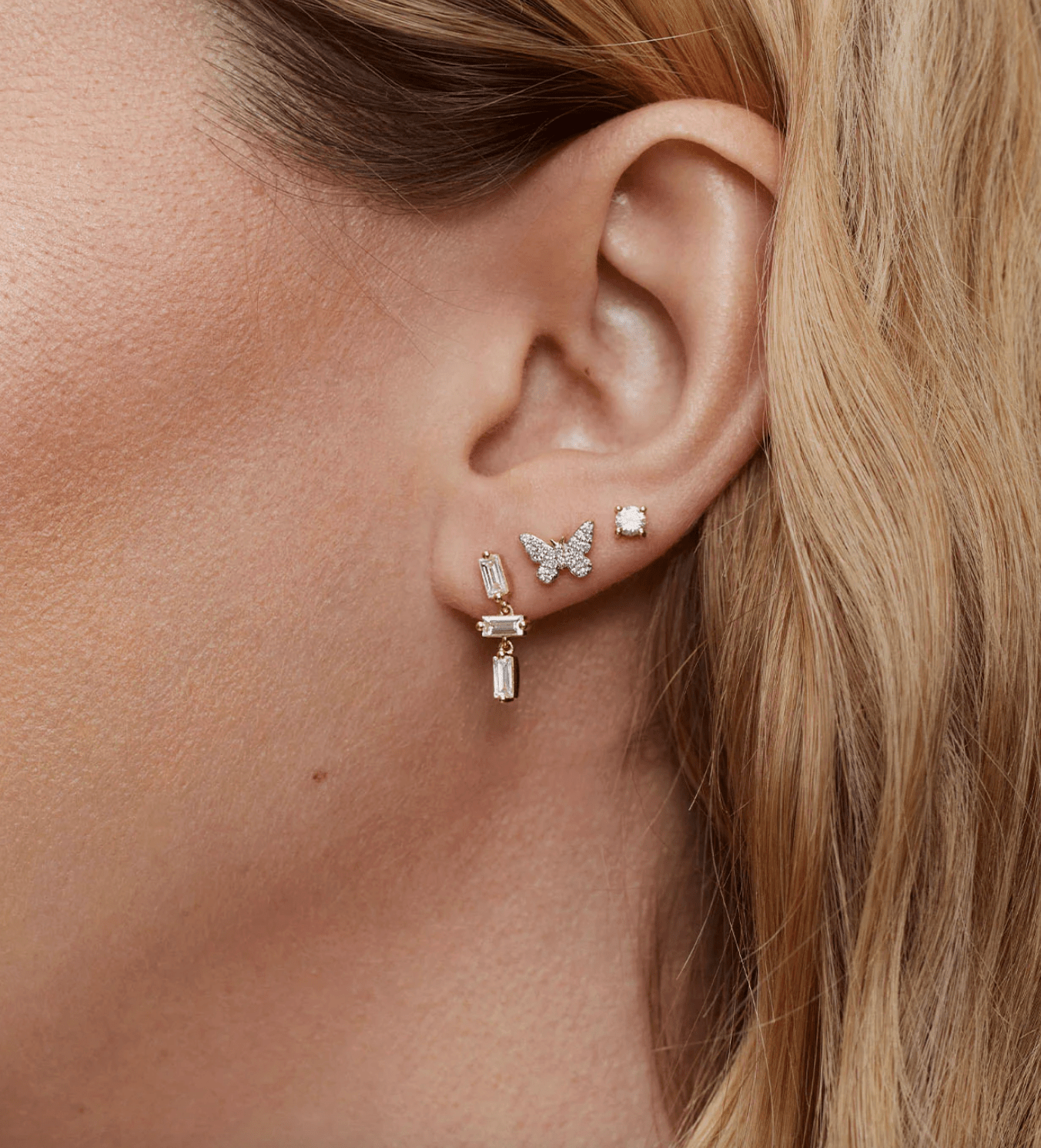 Diamond Butterfly Studs - Detour Boutiques