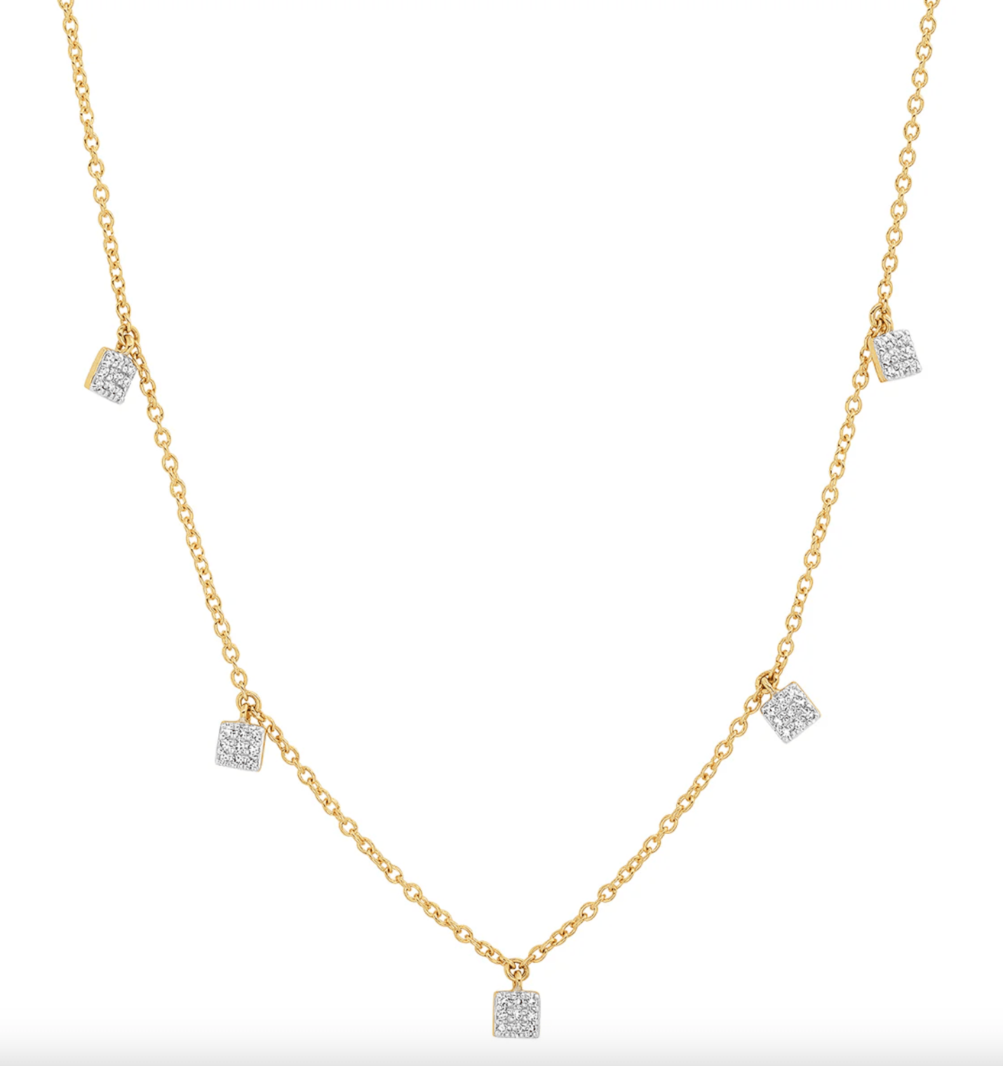Diamond Mini Square Necklace - Detour Boutiques