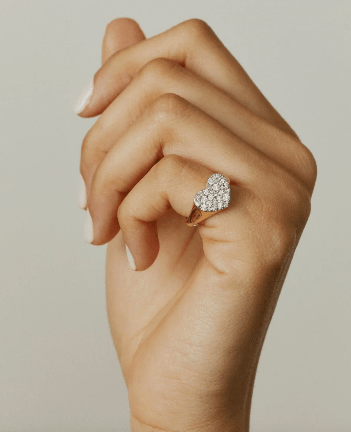 Diamond Smushed Heart Pinky Ring - Detour Boutiques