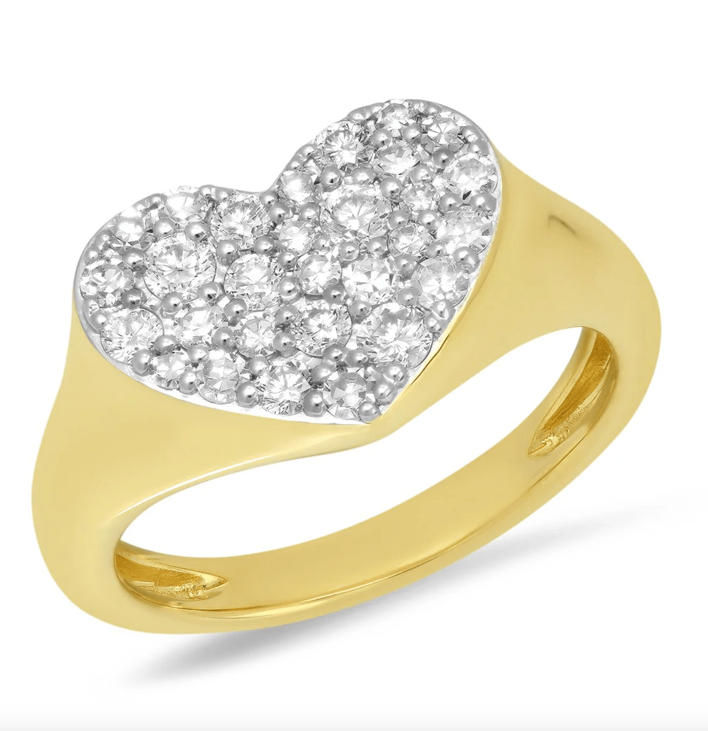 Diamond Smushed Heart Pinky Ring - Detour Boutiques