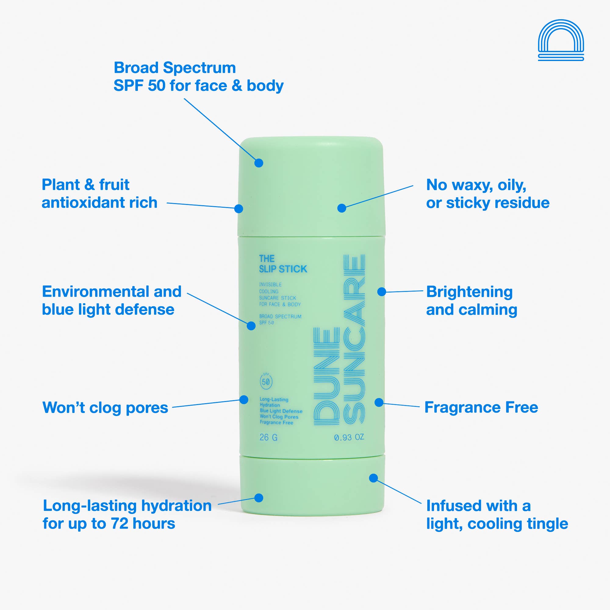 DUNE Suncare - The Slip Stick - Invisible Suncare Stick for Face & Body - Detour Boutiques