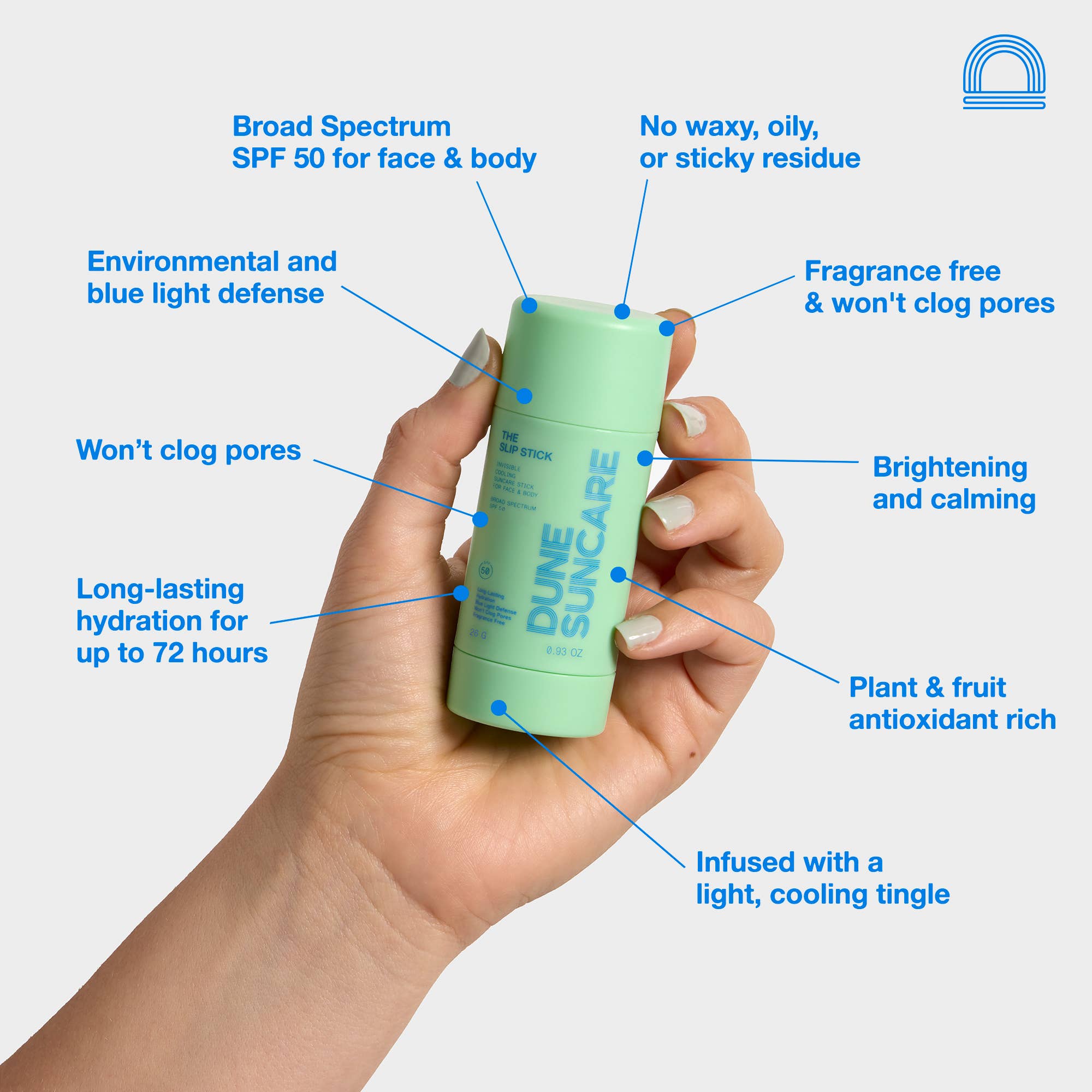 DUNE Suncare - The Slip Stick - Invisible Suncare Stick for Face & Body - Detour Boutiques