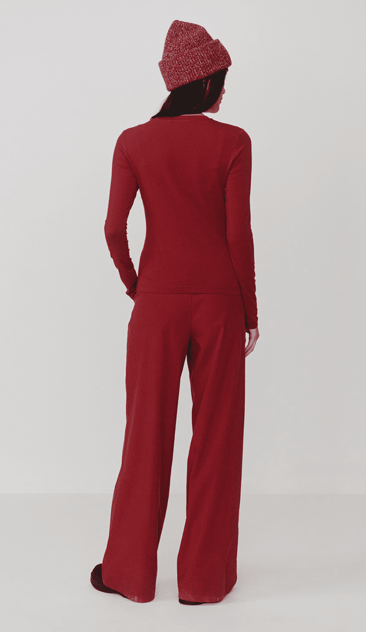 Edna Long Sleeve Fitted Tee - Detour Boutiques