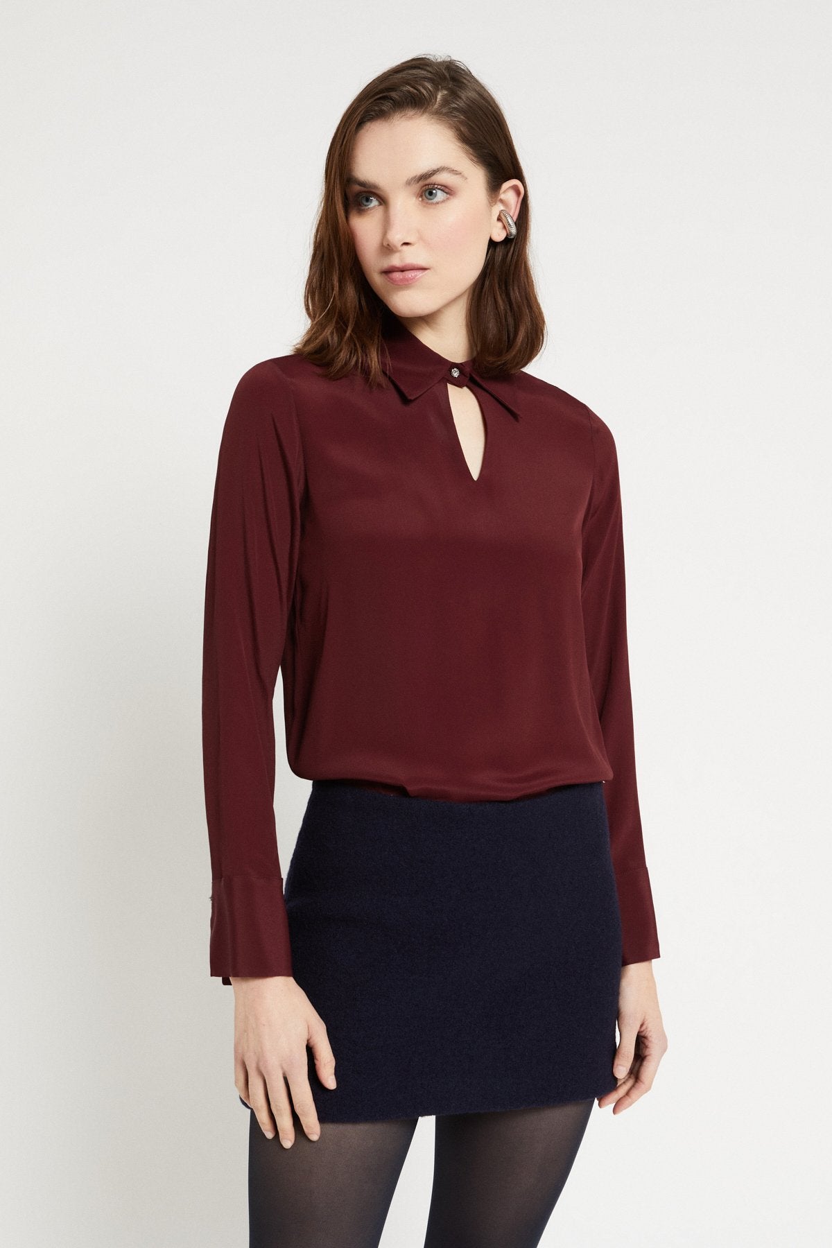 Flowy Polo Blouse - Detour Boutiques
