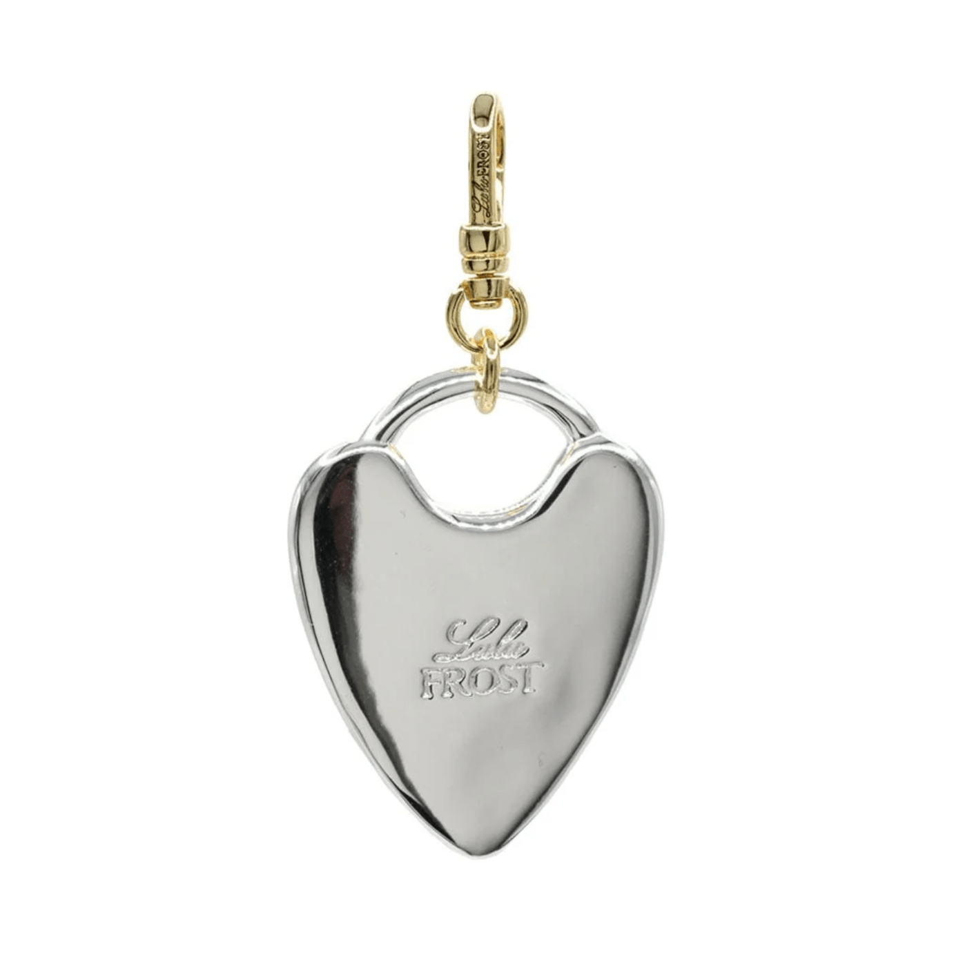 Folly Mixed Metal Liquid Silver and Gold Heart Padlock Charm - Detour Boutiques