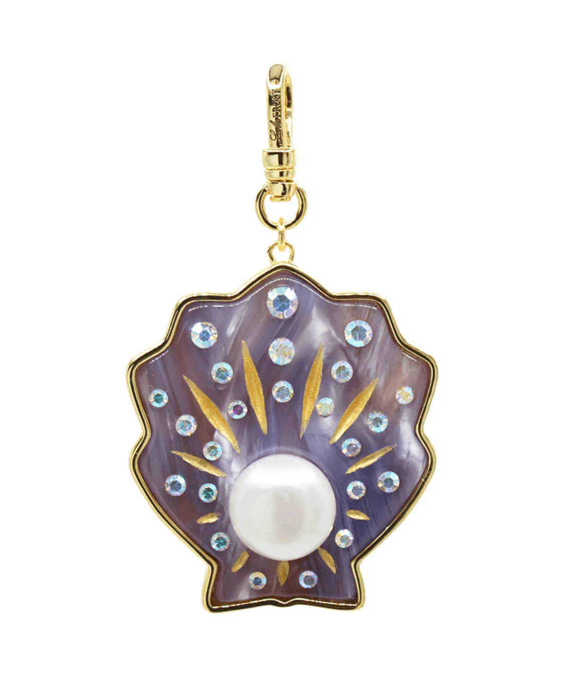 Freshwater Coin Pearl Lavender Resin Tessie Charm - Detour Boutiques