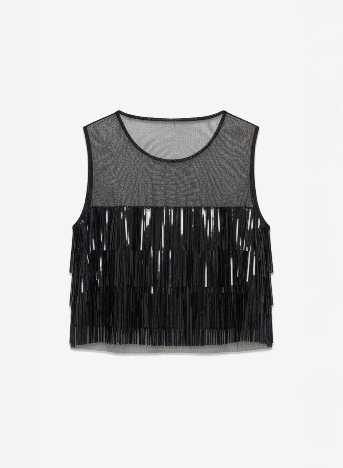 Fringe Front Mesh Tank - Detour Boutiques