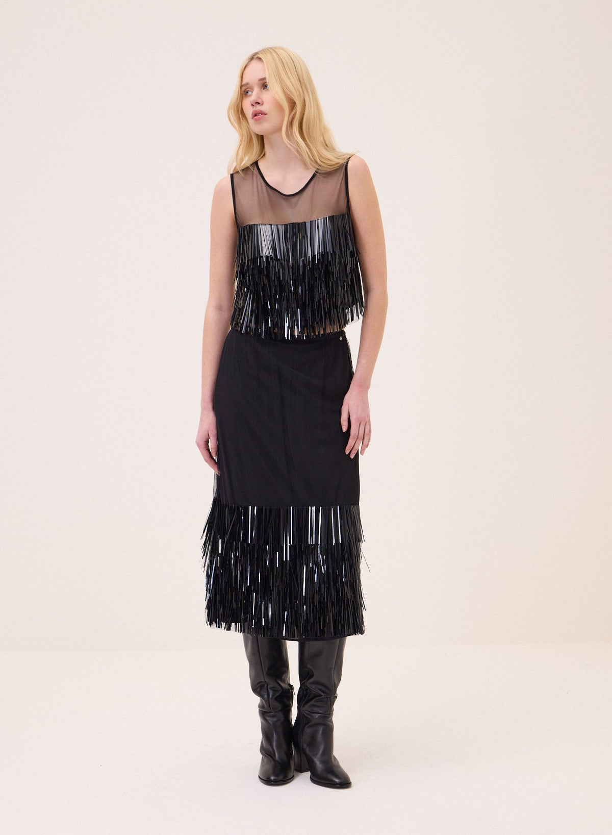 Fringe Hem Skirt - Detour Boutiques