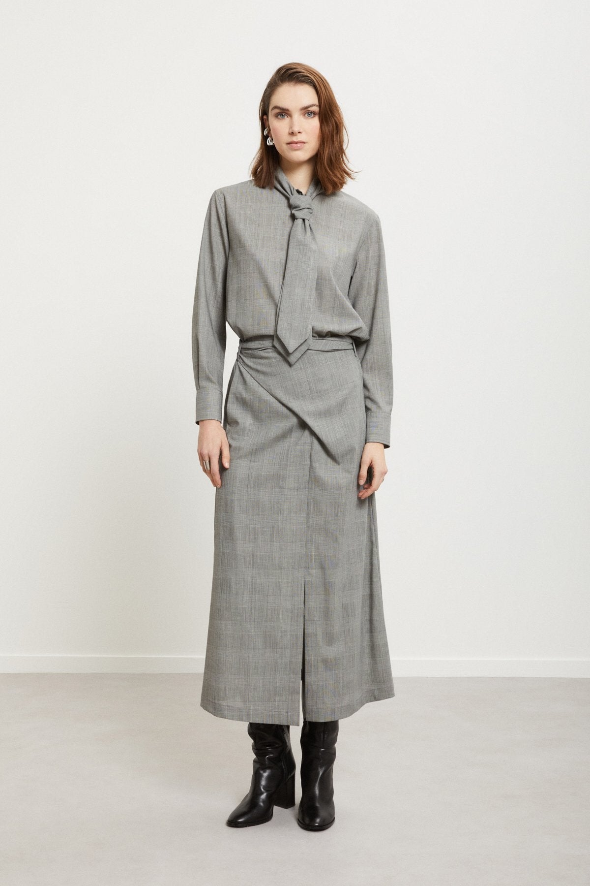 Glen Plaid Straight Skirt - Detour Boutiques