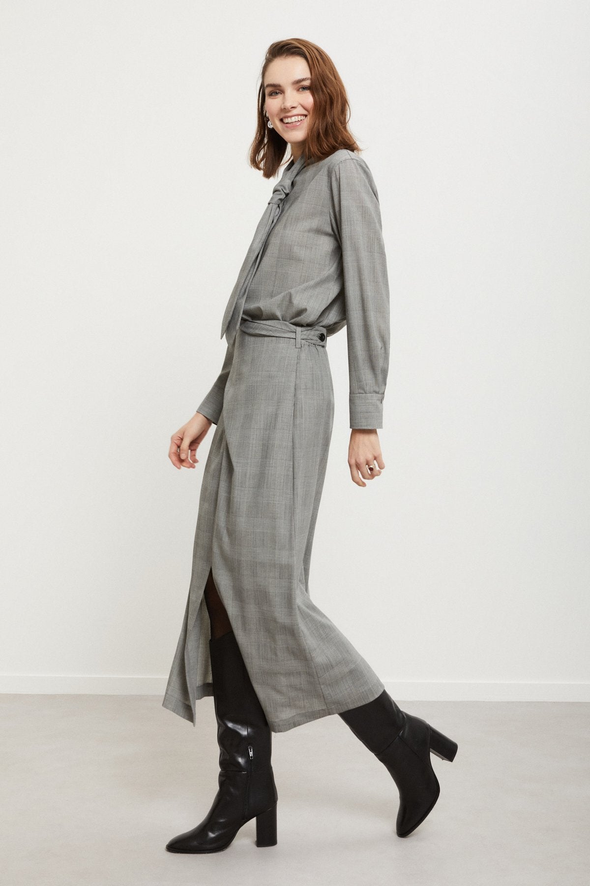 Glen Plaid Straight Skirt - Detour Boutiques