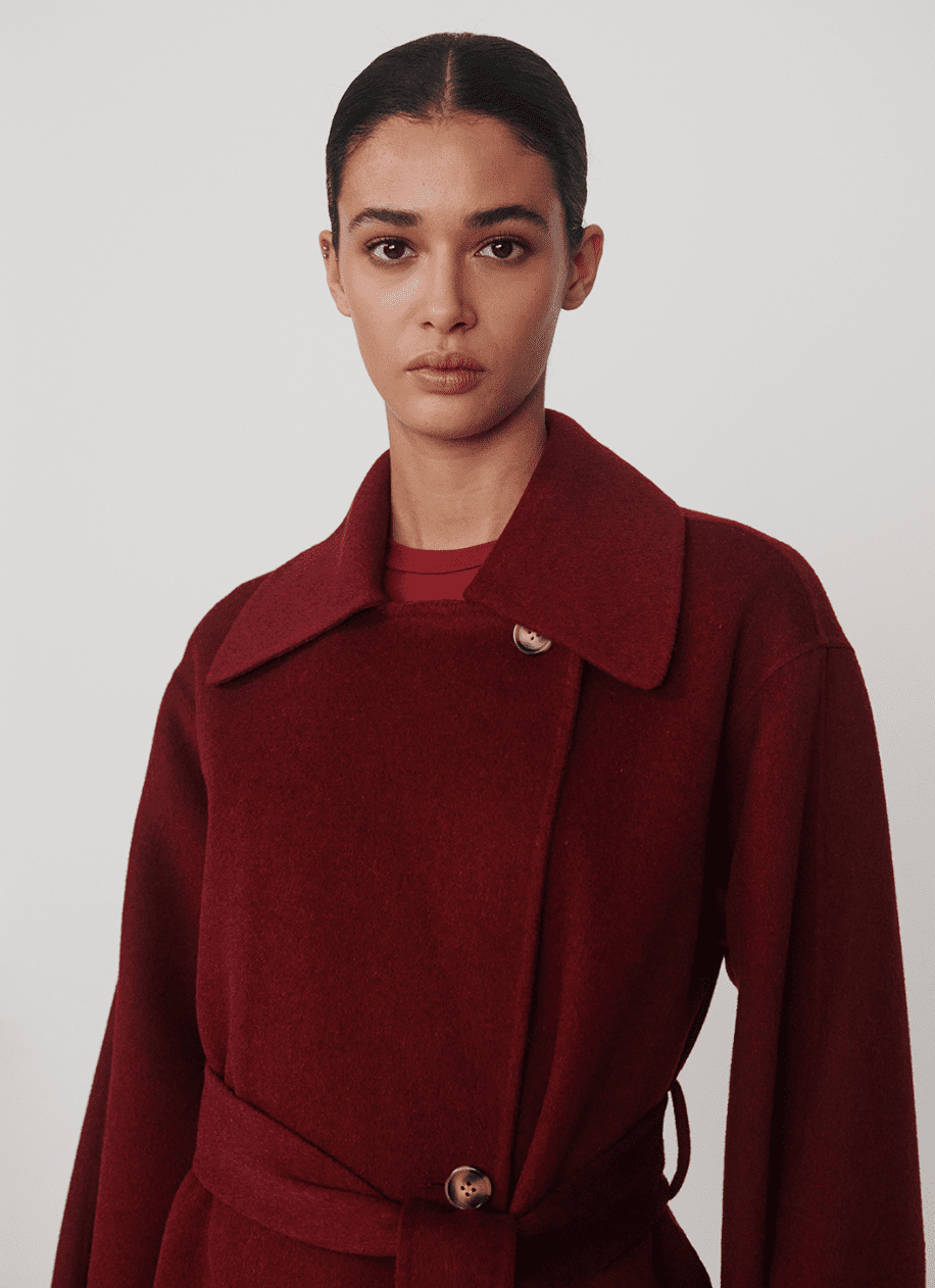 Helston Long Belted Coat - Detour Boutiques