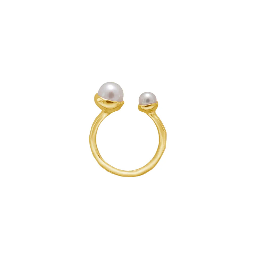 Riviera Double Pearl Ring - Sz 7