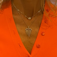 Emerald Cut Necklace - Link Chain
