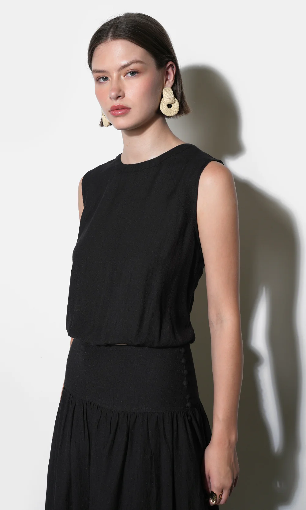 Maya Back Button Bubble Top