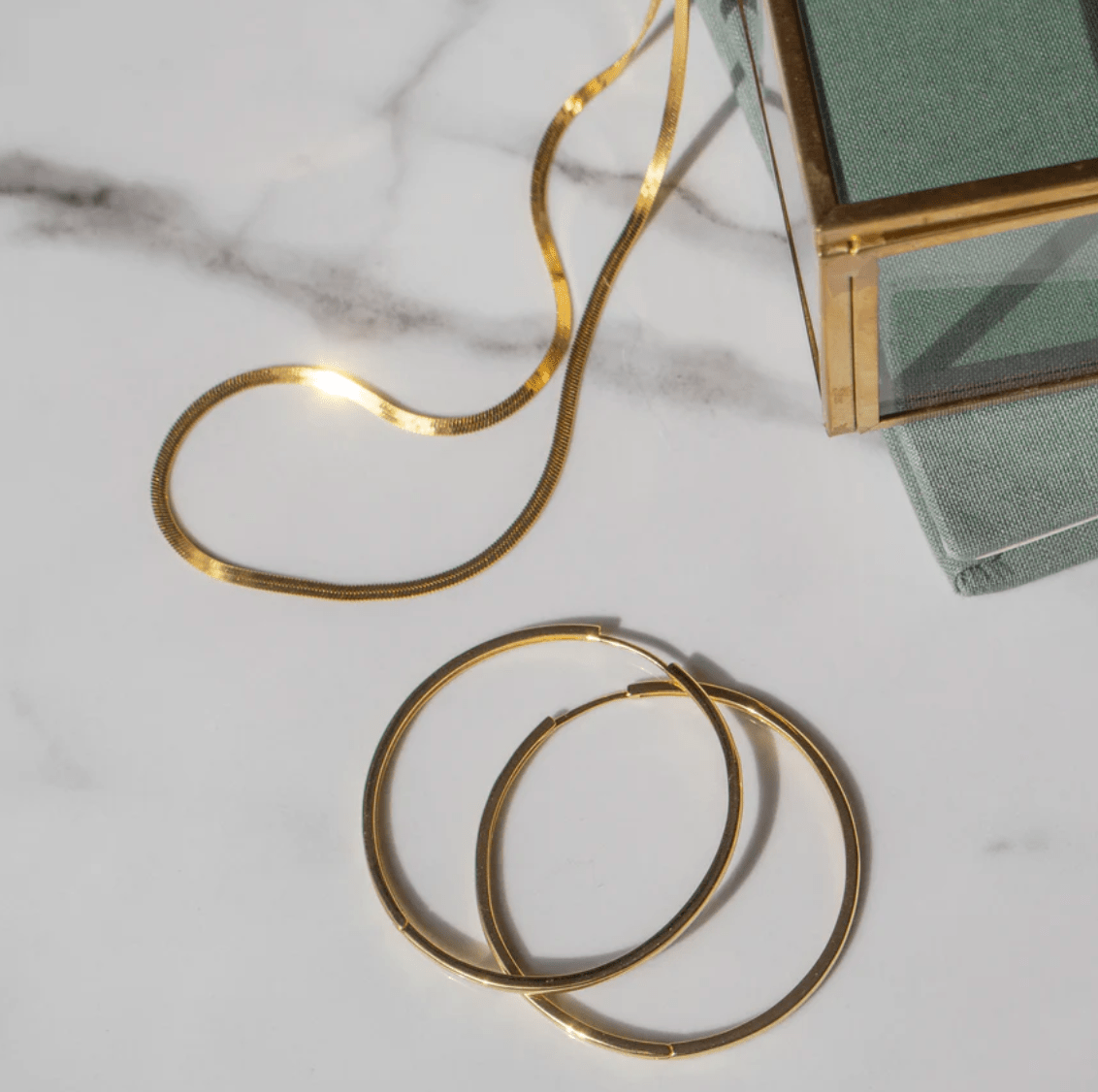 ISABELLA HERRINGBONE NECKLACE GOLD - Detour Boutiques