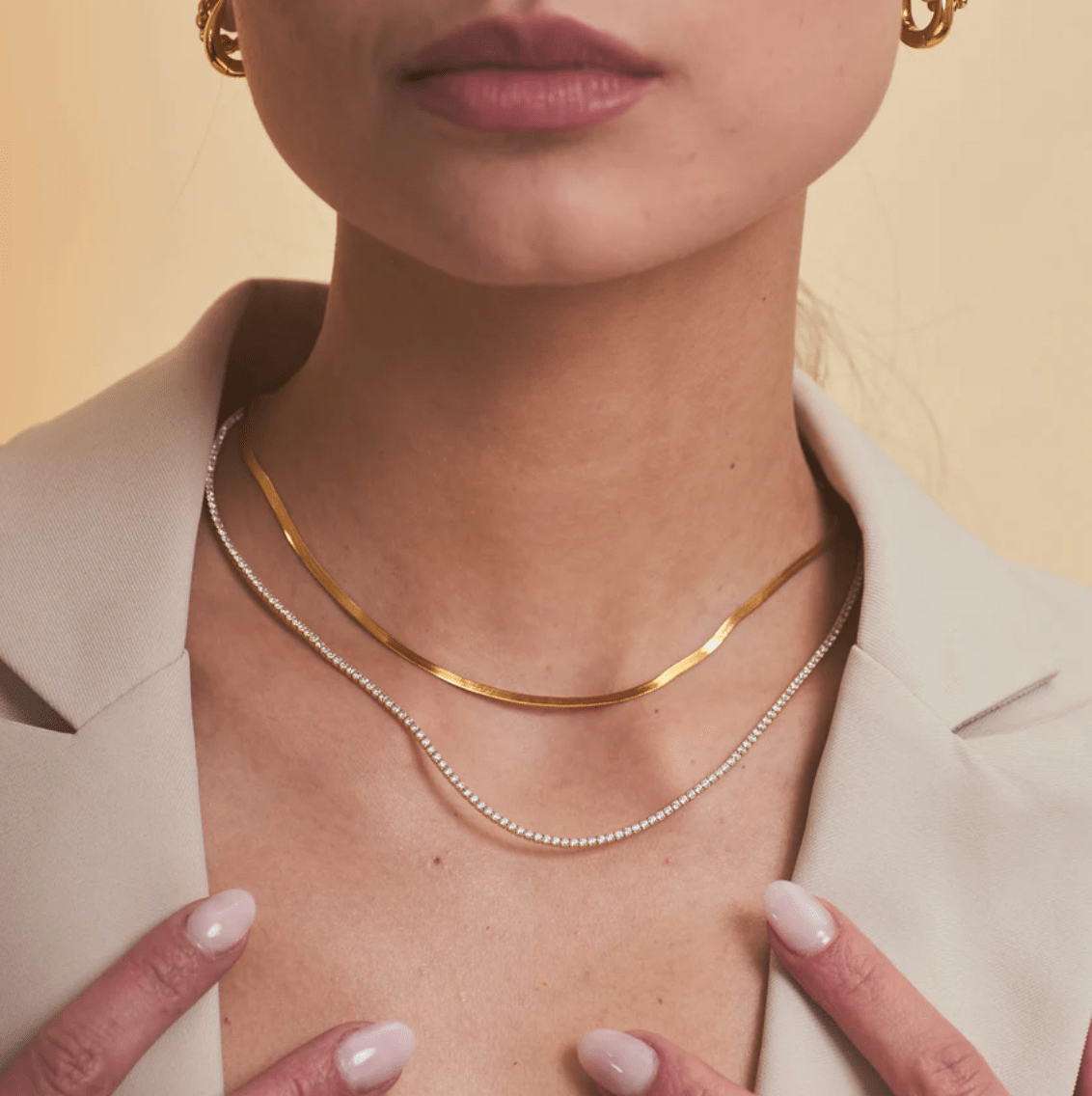 ISABELLA HERRINGBONE NECKLACE GOLD - Detour Boutiques