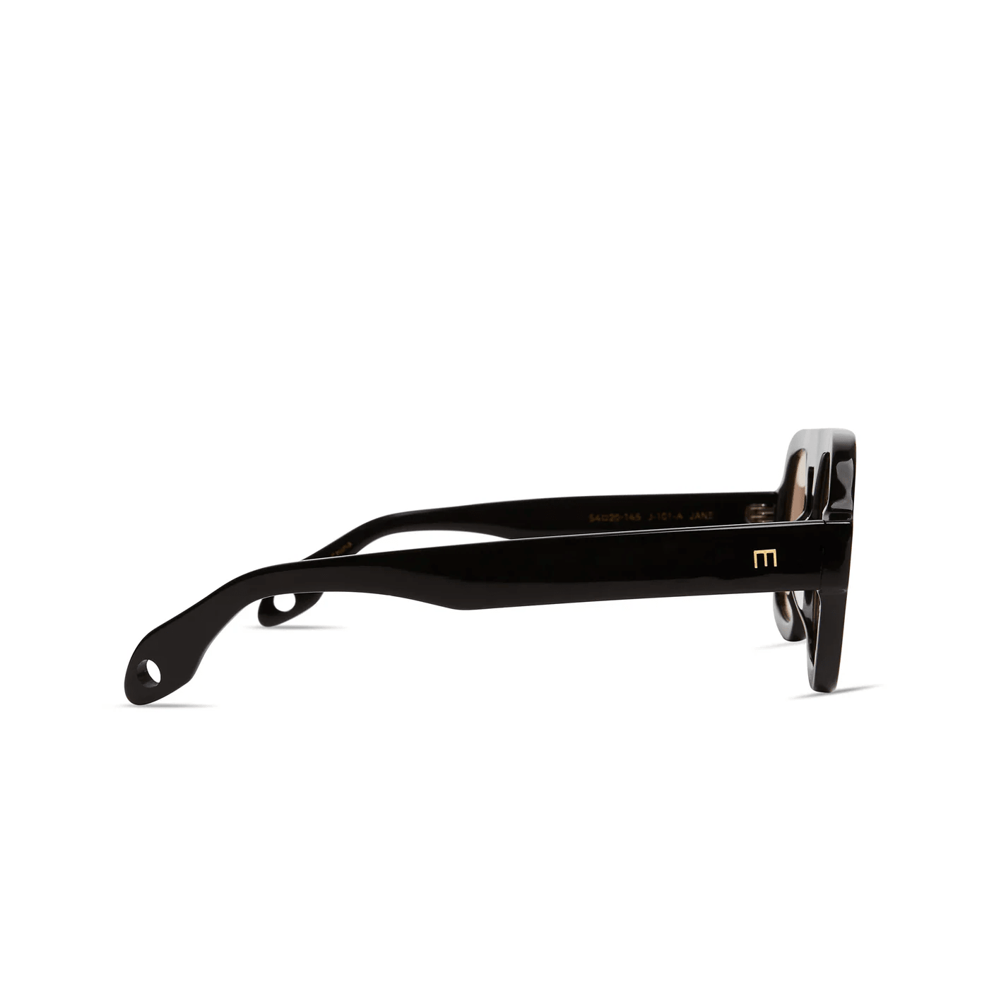 Jane in Gloss Black Dark Brown Lens - Detour Boutiques