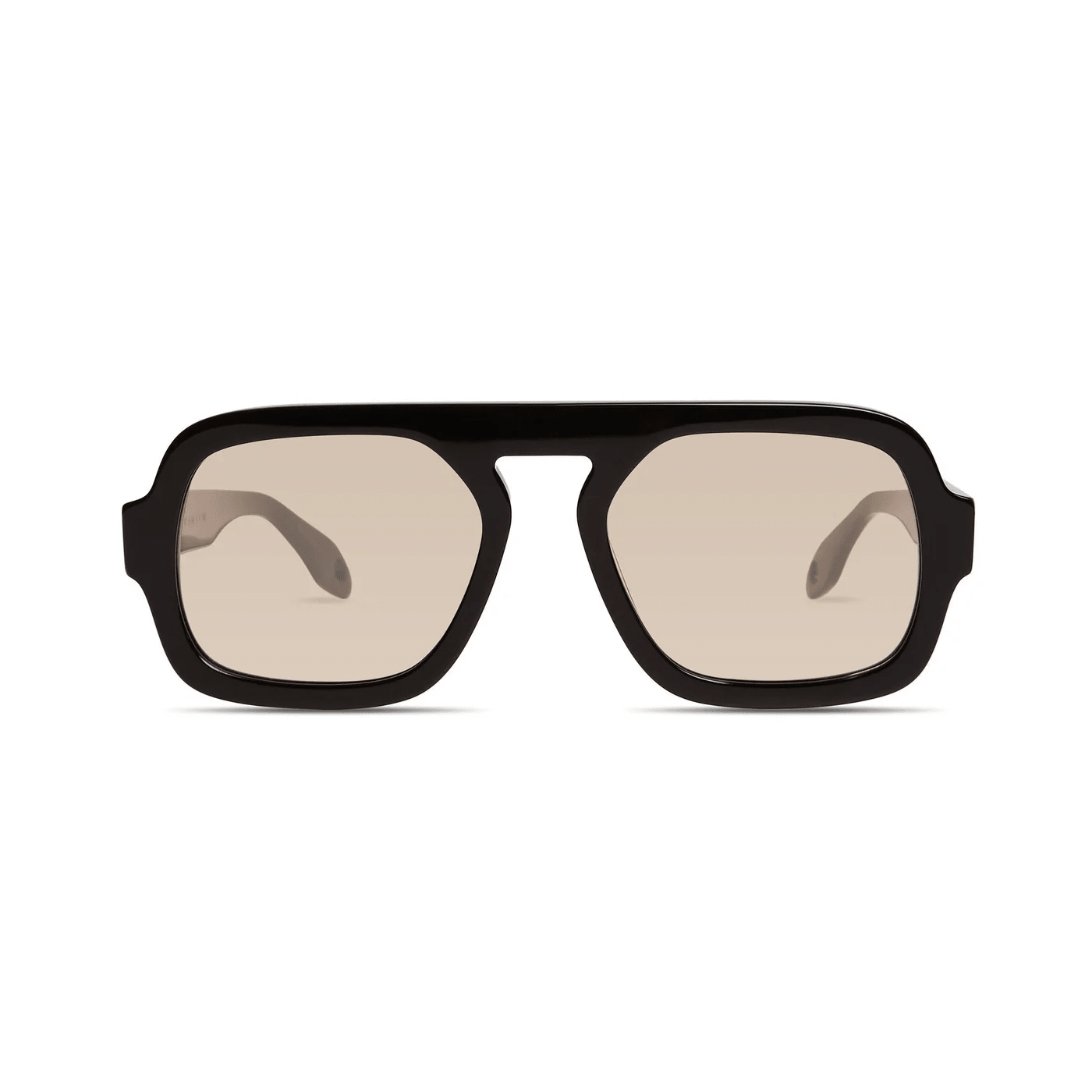 Jane in Gloss Black Dark Brown Lens - Detour Boutiques