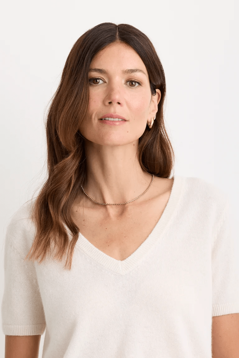 Kadri Cashmere Vneck Tee - Detour Boutiques